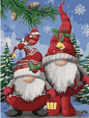 Набор для росписи по номерам Гномы Stateg размером 30х40 (SS6821)