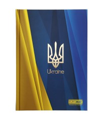 Блокнот UKRAINE, А-5, 96 л., клетка, твердая обложка, глянцевая ламинация, синий электрик