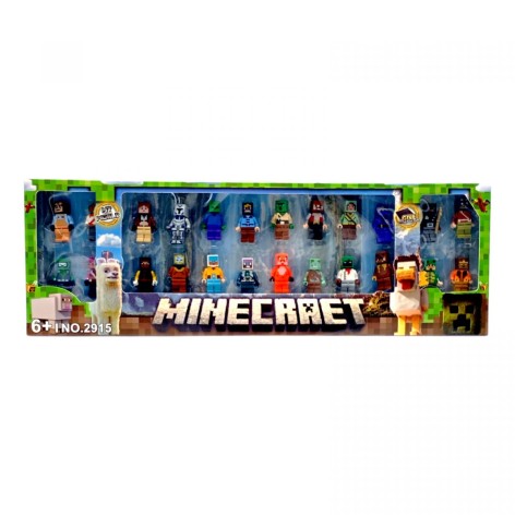 Набор героев 24 фигурки, высота 4 см, подвижные конечности, голова и ноги отсоединяются, оружие, 24 элемента конструктора, в коробке