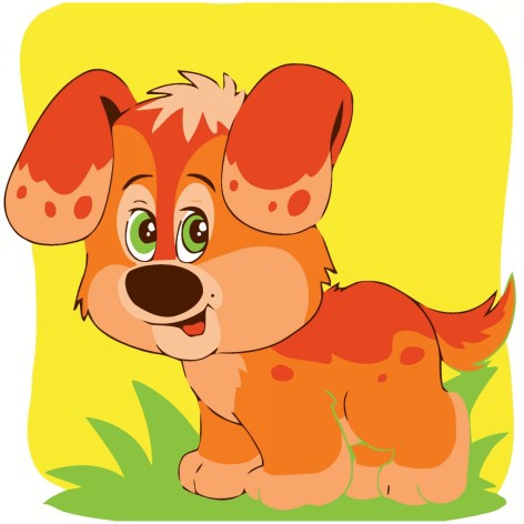 Набір для розпису за номерами "Собачка з теплим кольором" розміром 20х20 см