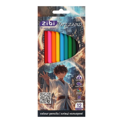 Карандаши цветные ANIME, треугольный корпус, 12 цветов