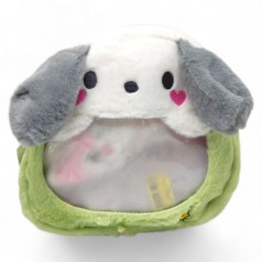 Сумка СОБАЧКА с прозрачными элементами, 26x26 см (САЛАТОВЫЙ)