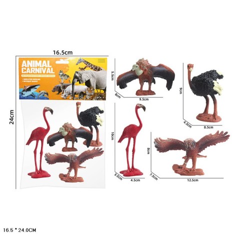 Животное птицы, 4шт. в п/е16,5*24 см /168-2/