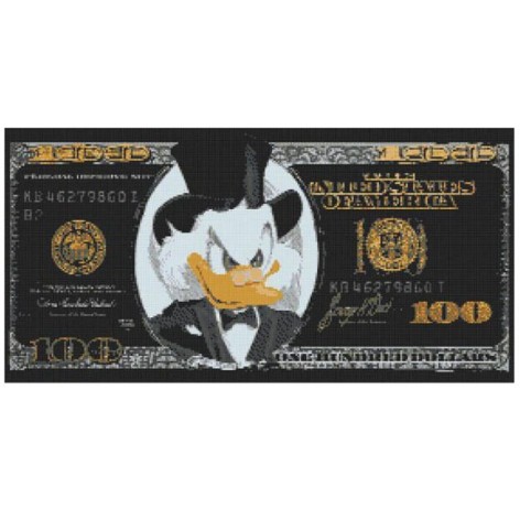 Алмазна мозаїка "Скрудж Макдак, долар чорний" 80х40 см