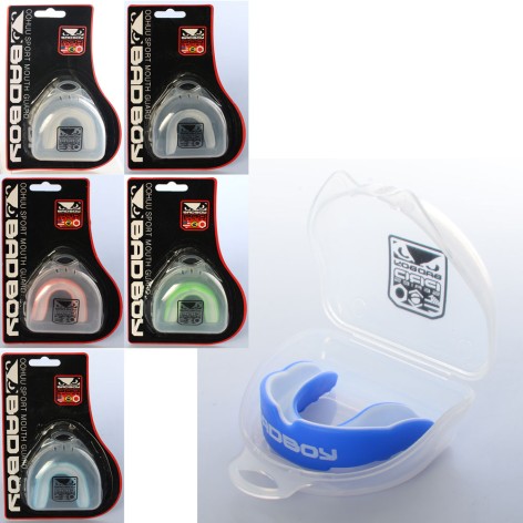 Защита для спорта, капа,у футляре,7,5-7-3см,микс цветов,на листе,12-18-3,5см 