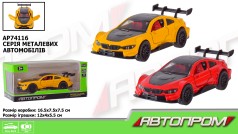 Машинка металева АВТОПРОМ 1:32, 2 кольори, відкриваються двері, багажник