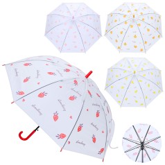 Зонт дитячий 73см, тростина 67,5см, діаметр 91см, спиця 53см, клеєнка, 4 види, в п/е 