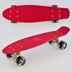 Пенни борд "Best Board", ВИШНЕВЫЙ, доска = 55см, колеса PU со светом, диаметр 6 см