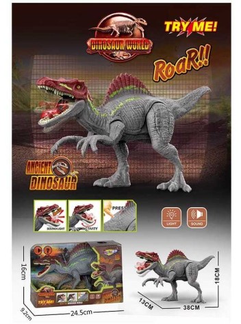 Динозавр звук, подсветка, подвижные конечности, в коробке 16*24,5*9,2 см 