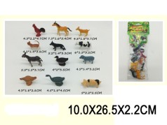 Домашние животные пластиковые, 12 шт. в наборе 10*26,5*2,2 см
