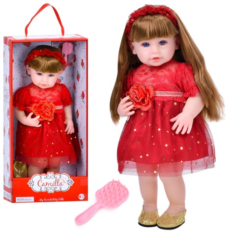 Кукла A-Toys "Camilla" 52 см, музыкальная, с гребешком и батарейками (27-55-15 см)