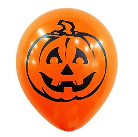 Кулька латексна помаранчева з хеллоуїнським гарбузом.