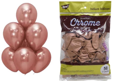 Набір латексних повітряних куль 50шт.*30см металік рожеві -зол.(1*200)