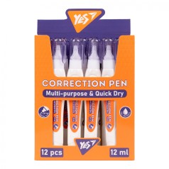 Набір коректорів-ручок YES 12 штук по 12 мл 340111