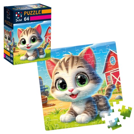 Пазлы De.tail. Забавный котенок. 64 детали DT1234-24