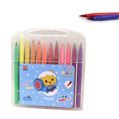 Набор кисть-фломастер TY 24 шт. пластиковый чемодан с ручкой