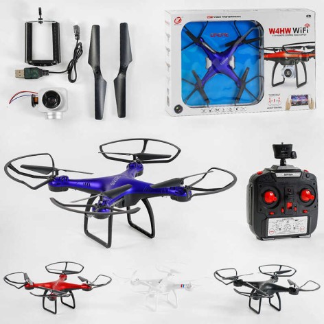 Радіокерований квадрокоптер 3 кольори, акумулятор 3.7V, камера, обертання на 360 градусів, світло,  у кор/ 