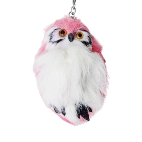 Брелок сова (хутро) розова