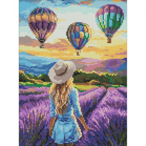 Алмазная мозаика "Лавандовые приключения", 30х40 см.