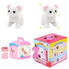 Кіт 17см, звук, ходити, рухає головою та хвостом, перенесення 23-21-18см-відчиняються двері, аксесуари, на бат-ці, в кор-ці, 20,5-23-26см 