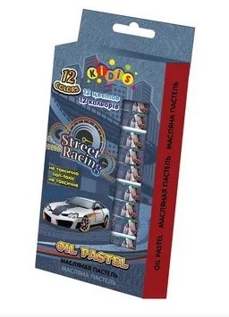 Пастель олійна 12 кольорів, Kidis, серія Street racing (спортивні машини)