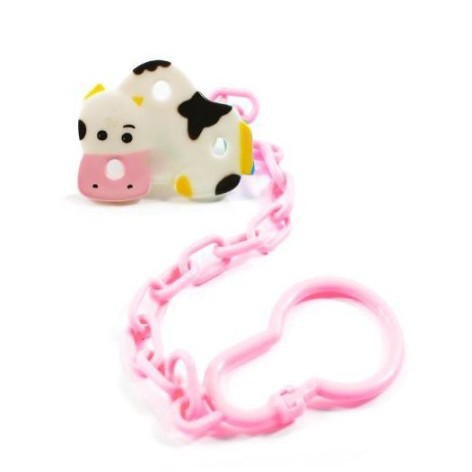 Кліпса для пустушки Корівка рожева