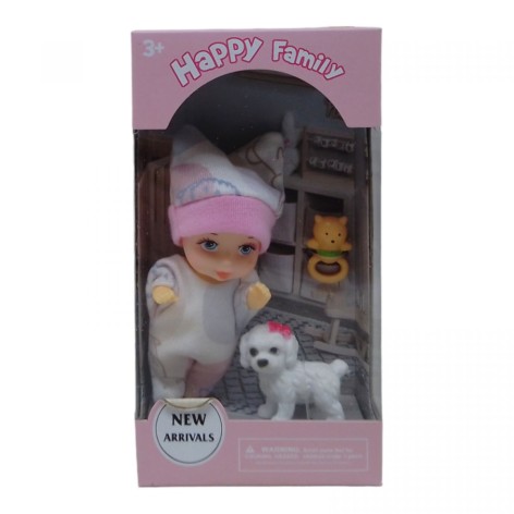 Пупс со зверюшкой, мини, 9 см, вид 2