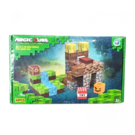 Магнитный конструктор 48 деталей, в коробке