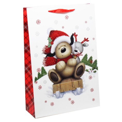 Пакет подарочный, новогодний 330 х 127 х 477 мм Вид 4