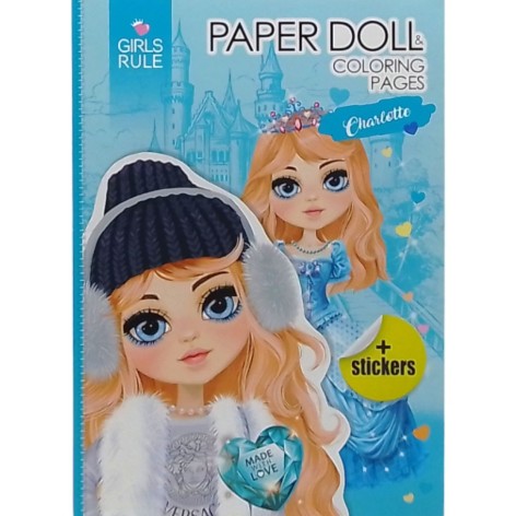 Раскраска-одежда Paper Doll Charlotte
