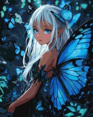 Картина за номерами - Чарівні метелики з фарбами металік extra 40х50 см.