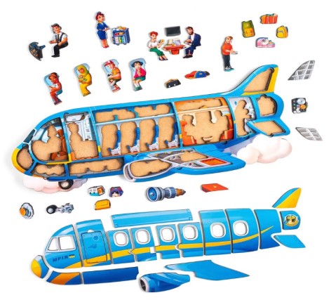 Деревянная развивающая рамка-вкладка Самолет Ubee ПСФ161