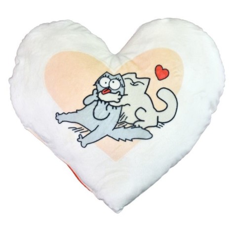 Подушка-серце Strateg "Котячі обійми" плюшева 40х13х38 см
