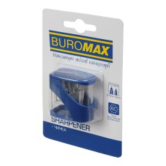 Чинка, 2 отвори, пластиковий корпус, з контейнером, Buromax