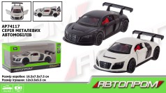 Машинка металева АВТОПРОМ 1:32, 2 кольори, відкриваються двері, багажник