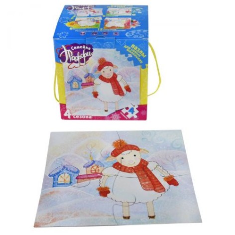 Пазли 4 в 1 "Сімейка Паффі 4 сезони"