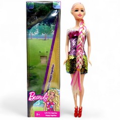 Кукла в платье с пайетками (блондинка в радужном)