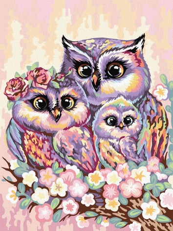 Картина по номерам "Совы"
