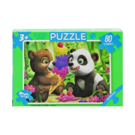 Пазли Казка, 80 панда+ведмедик