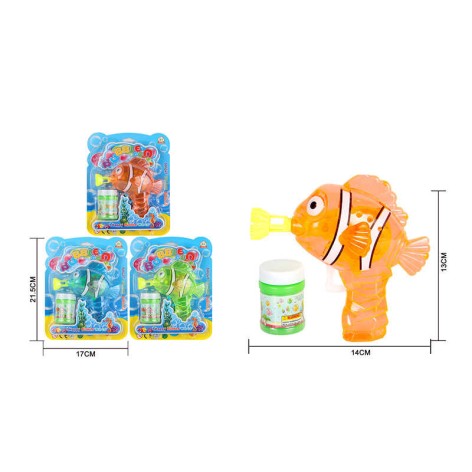 Пістолет з мильними бульбашками 3 кольори, на листі, мікс видів 