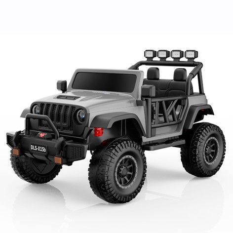 Джип M 6065EBLR-11 (1шт) 2.4G р/к, 1акум24V7AH, 2мотора45W, BLUETOOTH, EVA, музика, шкіра, світло, сірий
