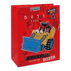 Пакет подарочный Машинки 32 х 12 х 26 см красный