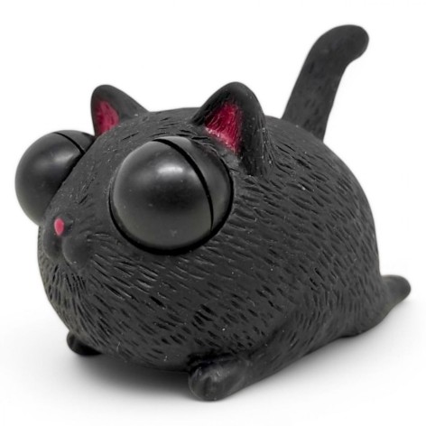 Іграшка-антистрес, витрішкуватка "Котик" 7 см (чорний)