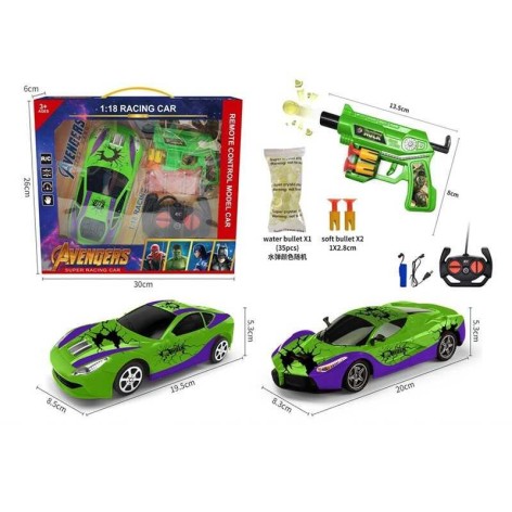 Р/К машина 2 види, 1:18, акумулятор 3.7 V, пульт керування, механічний пістолет, орбізи, в кор. 