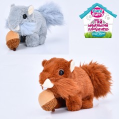 Мягкая игрушка белка, 18см, ходит, звук, 2 цвета, на бат-ке, в п/э, 18-12-8см 