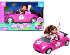 Лялька з машиною та собачкою в коробці 25*12*16 см.