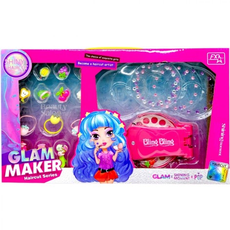 Набор украшений (инструмент для причесок, стразы, блестки, резинки для волос, украшения) в коробке