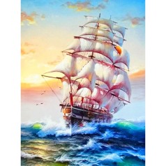 Алмазная мозаика, на рельсах 