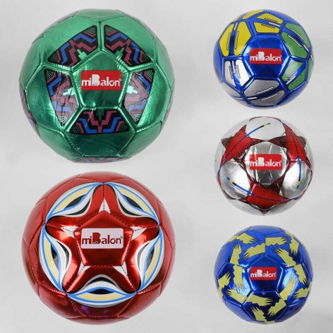 Футбольний м'яч 3 види, вага 320-340 грам, матеріал PVC Lazer, балон гумовий