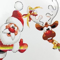 Набор для росписи по номерам Дед Мороз с оленем Stateg размером 20х20 см (НН6334)